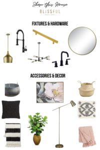 Shop this look - hardware & lighting, accessories & decor - boho, texture, neutral, black, brass