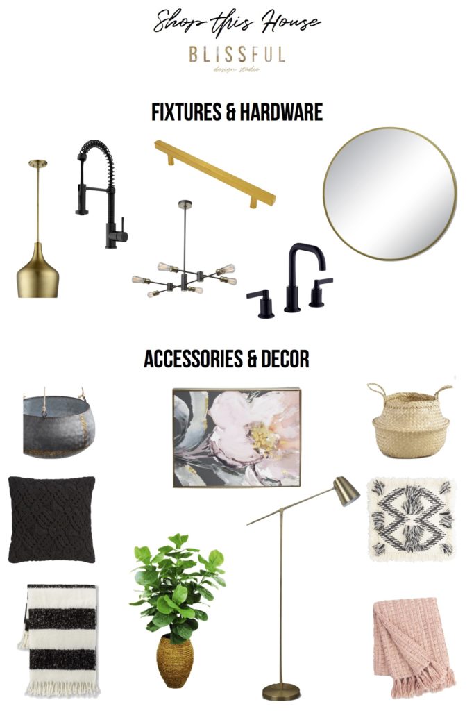Shop this look - hardware & lighting, accessories & decor - boho, texture, neutral, black, brass